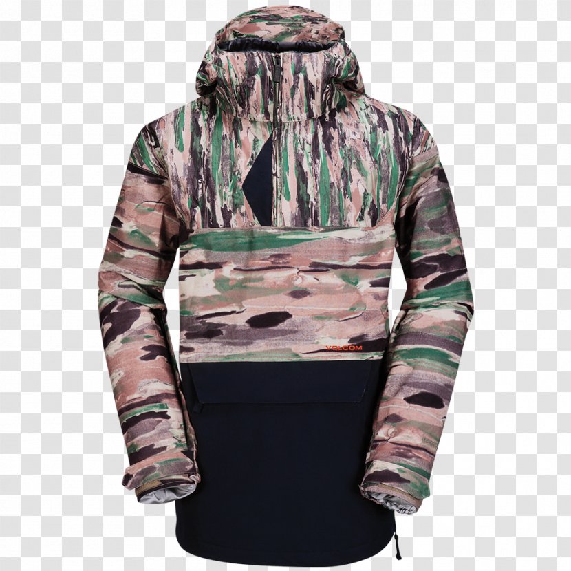 Hoodie Jacket Ski Suit Snowboarding Camouflage - Neck Transparent PNG