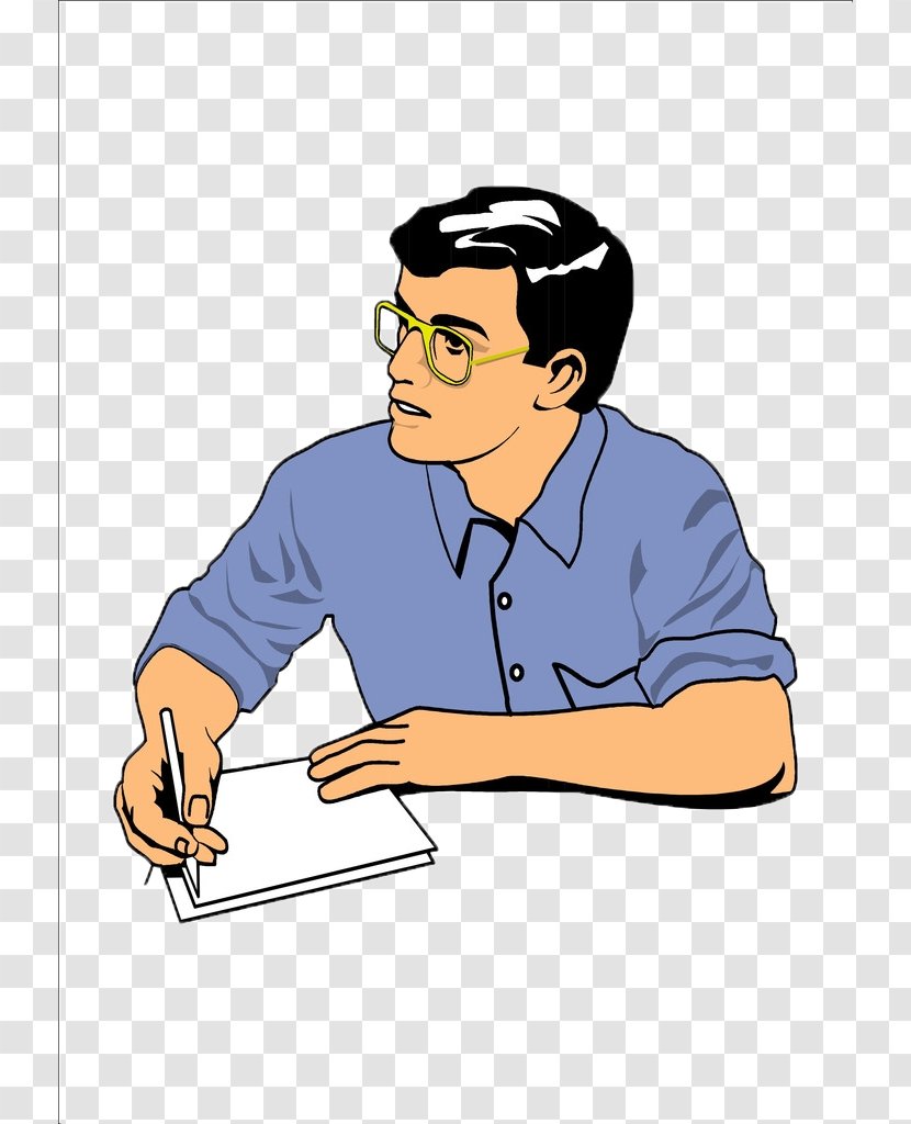 Suit Cartoon Illustration - Text - Men's Suits Pick Up A Pen And Write Transparent PNG