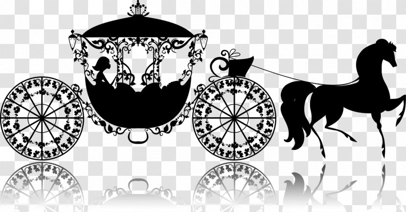 Cinderella Carriage Drawing Illustration - Horse And Buggy - Silhouette Transparent PNG