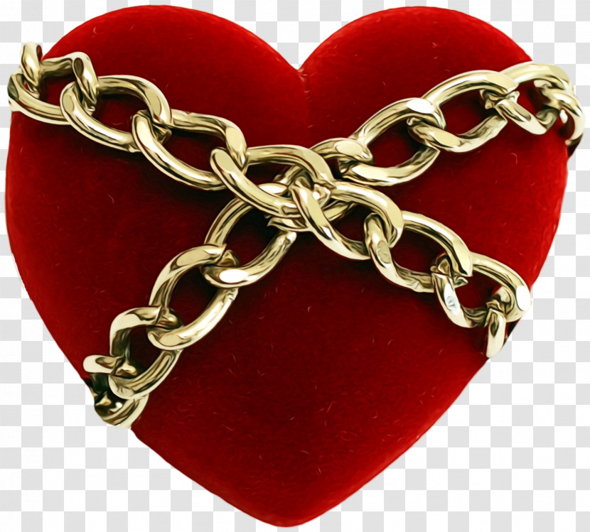 Red Chain Jewellery Heart Bracelet Transparent PNG