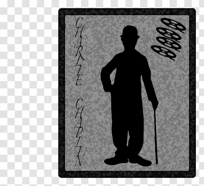 Silhouette Illustrator Text Mosaic Portrait - Charlie Chaplin Transparent PNG