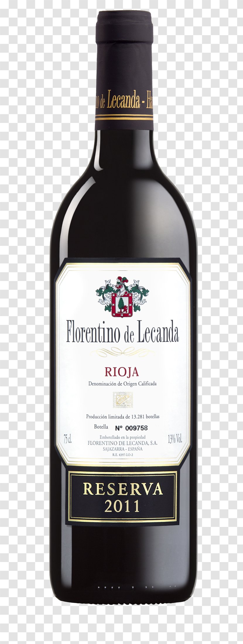Red Wine Liqueur Rioja Florentino De Lecanda - Bottle Transparent PNG