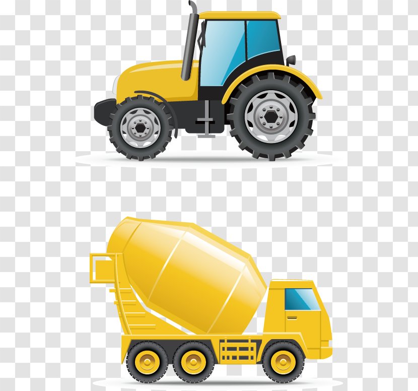 Truck Heavy Equipment Architectural Engineering Car - Vector Concrete Mixer Transparent PNG