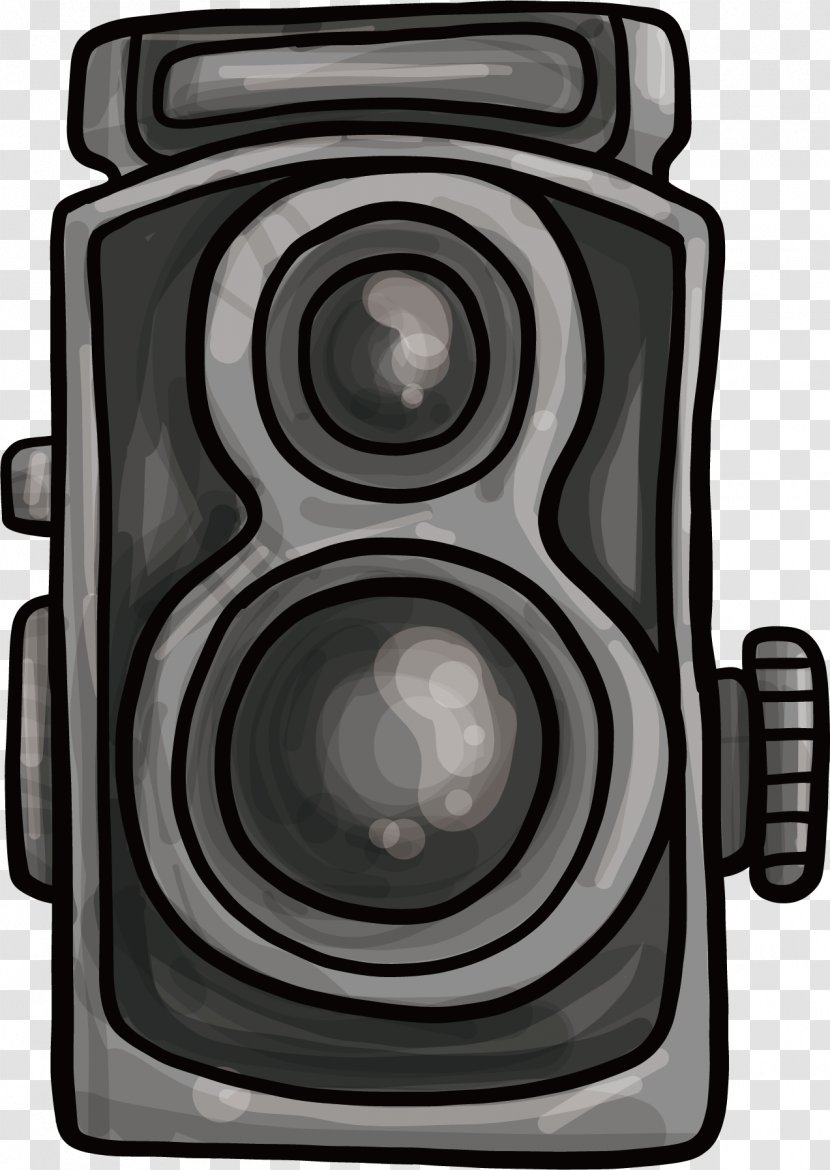 Camera Lens Digital Photography - Video - Hand Painted Dark Gray Transparent PNG