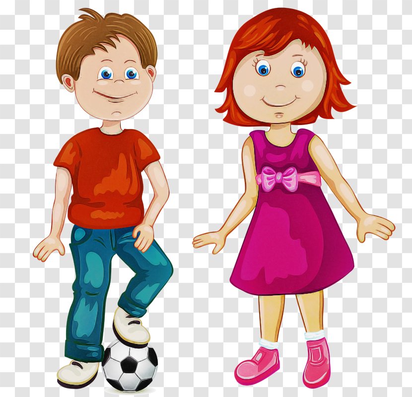 Cartoon Child Friendship Play Interaction - Toddler Doll Transparent PNG