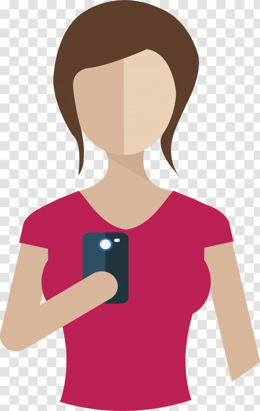 Mobile Phones Android Application Package Handheld Devices WhatsApp - Cartoon - The Woman Who Plays Phone Transparent PNG