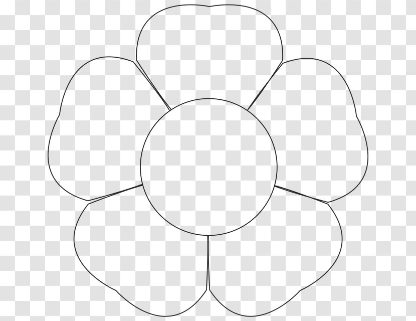 Flower Template Petal Clip Art - Line - Flowers Pattern Transparent PNG