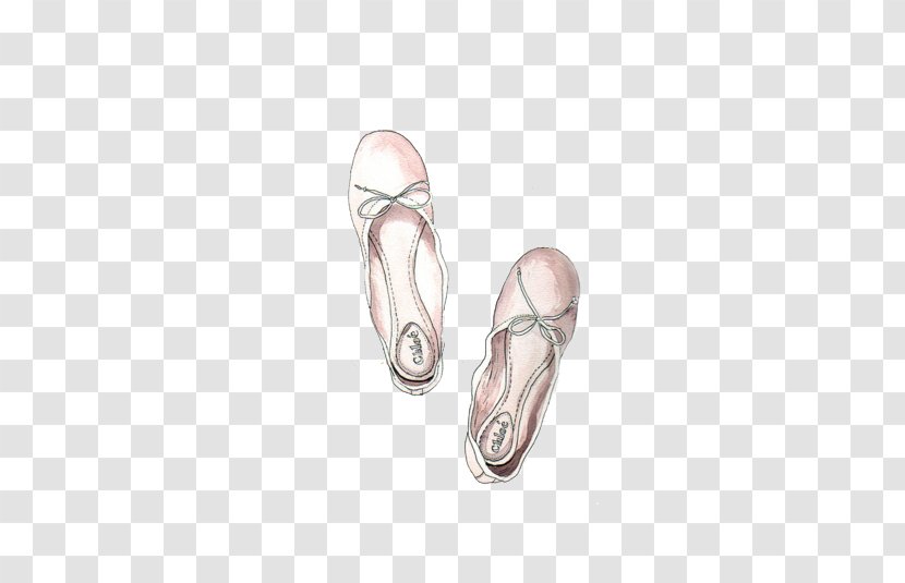 Ballet Shoe Flat Drawing Illustration - Cartoon - Color Hand-painted Shoes Transparent PNG
