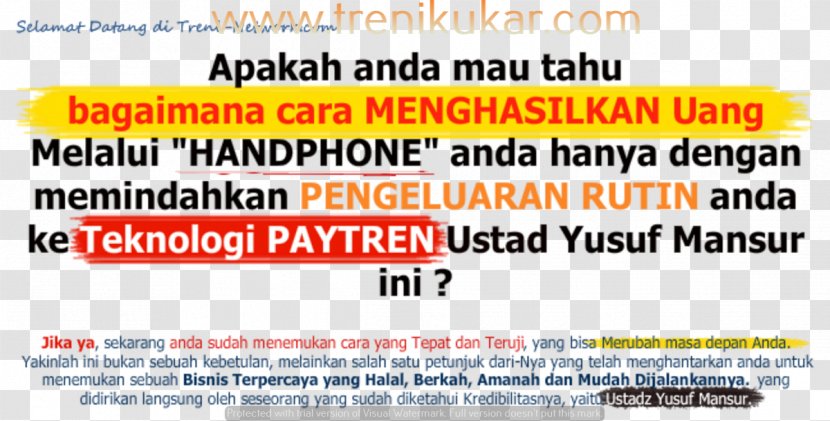 Cara Daftar Paytren Surakarta Palu Mamuju Regency Payment - Internet - PayTren Transparent PNG