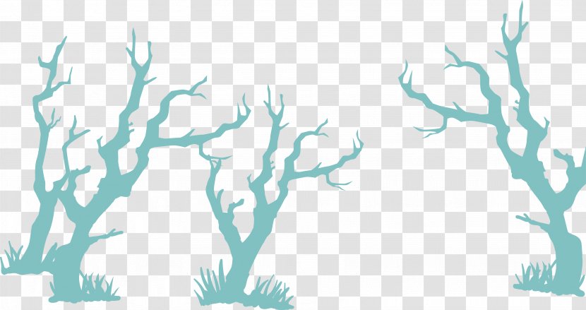 Halloween Illustration - Aqua - Cartoon Trees Evil Transparent PNG