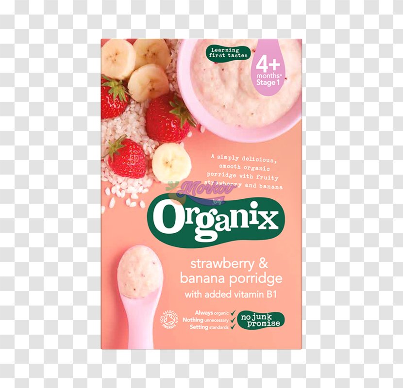 Porridge Baby Food Organic Breakfast Cereal Congee - Strawberries - Apple Transparent PNG