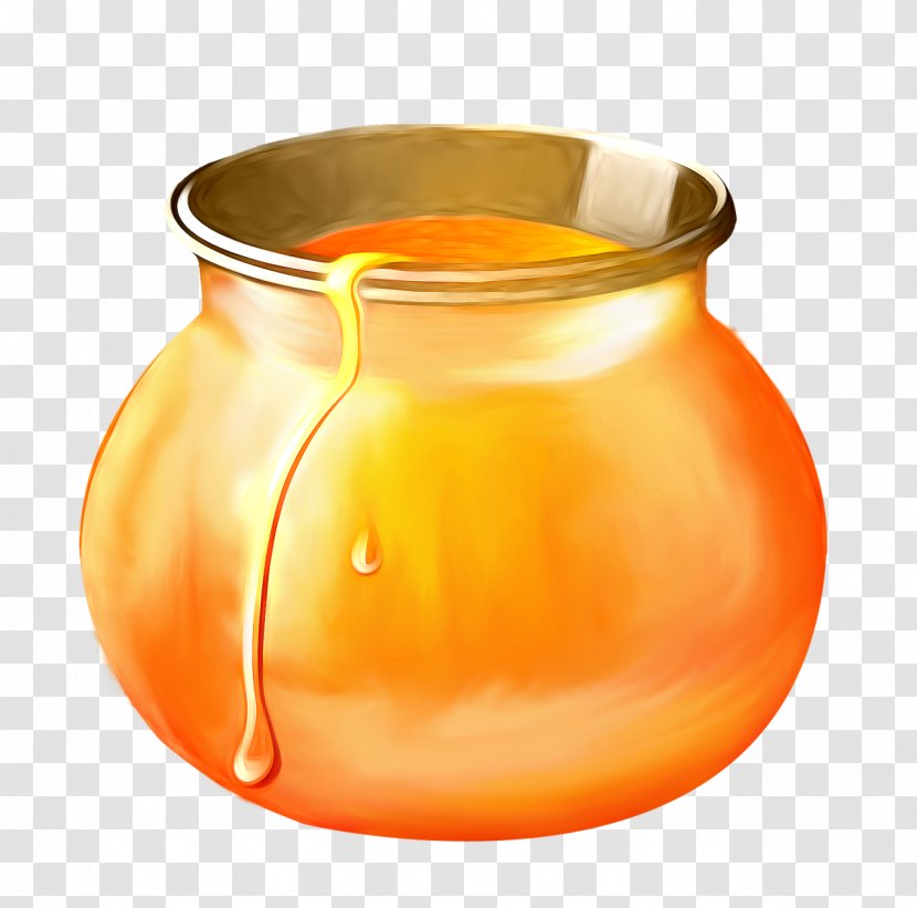 Honeycomb Bee Clip Art - Orange - Honey Transparent PNG