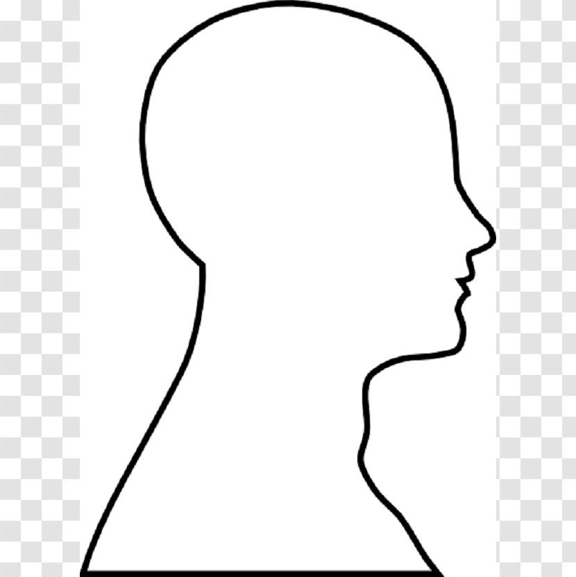 Human Head Face Brain Clip Art - Black - Female Outline Transparent PNG