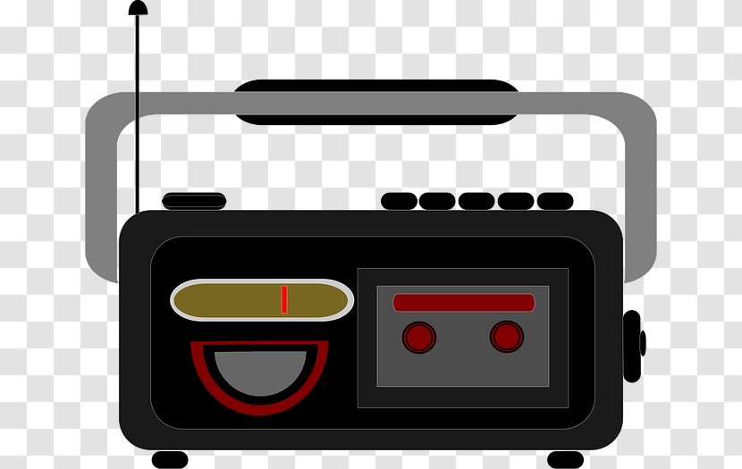 Compact Cassette Radio Microphone Tape Recorder Clip Art - Magnetic Transparent PNG