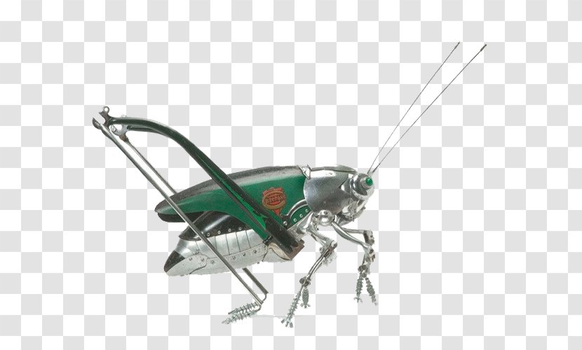 Sculpture Metal Scrap Artist Work Of Art - Creativity - Green Cricket Transparent PNG