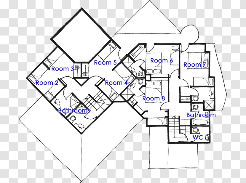 Floor Plan Line Point Angle - Door Transparent PNG