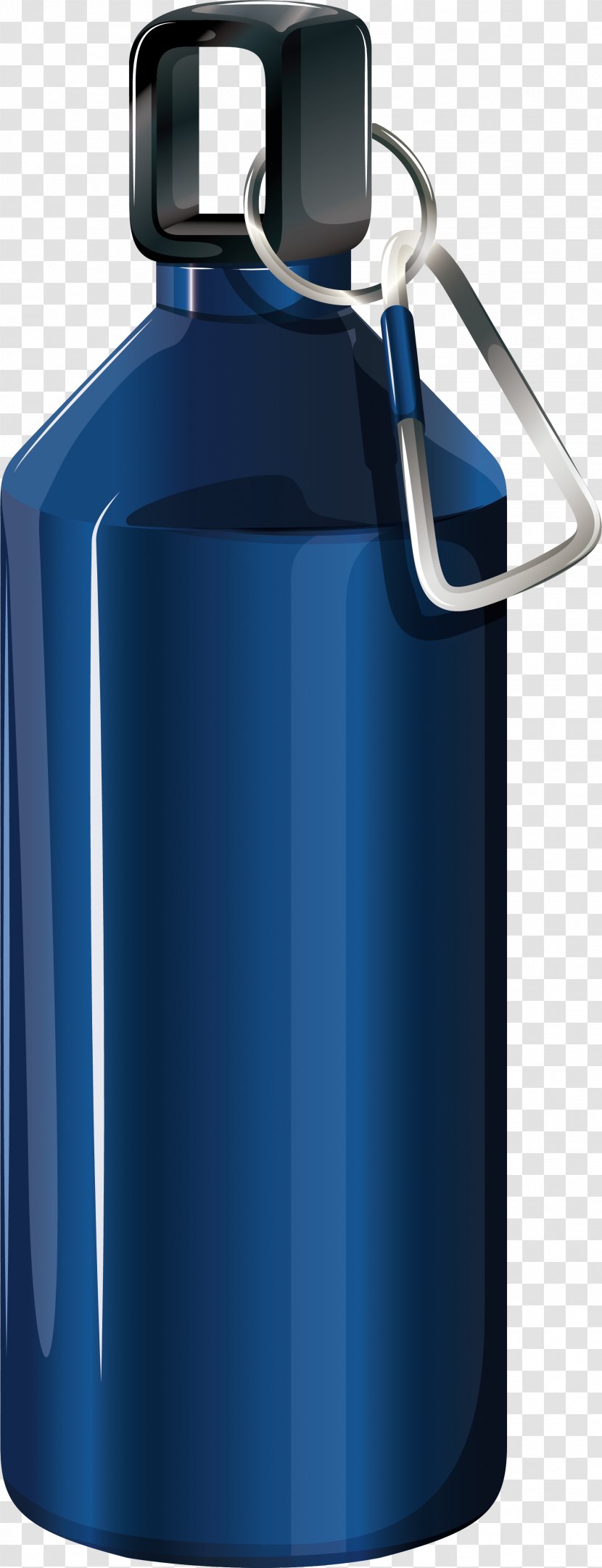 Water Bottle Euclidean Vector Illustration - Cylinder - Blue Cup Transparent PNG