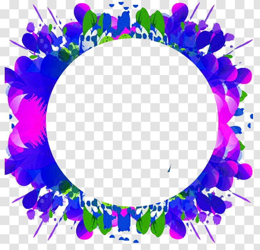 Icon - Purple - Blue Circle Frame Title Transparent PNG