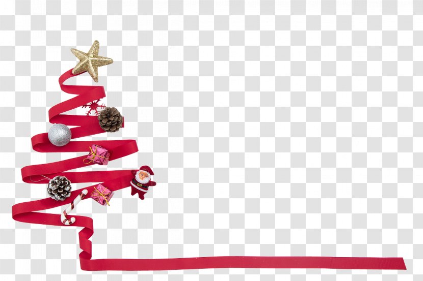 Christmas Tree Ribbon Decoration Gift - Headset Transparent PNG