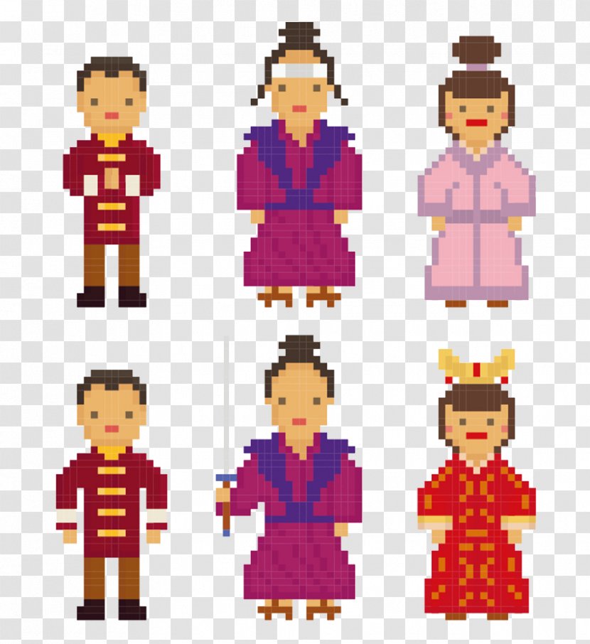 Japan Stock Photography Clothing Folk Costume - Material - Japanese Pixel Characters Transparent PNG