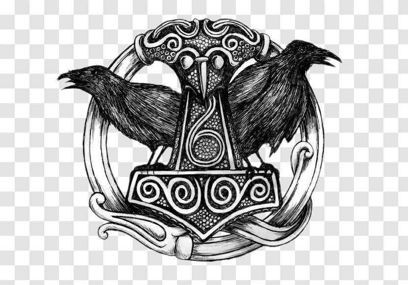 Thor: God Of Thunder Odin Mjölnir The Raven - Brand - Ravens Logo Transparent PNG