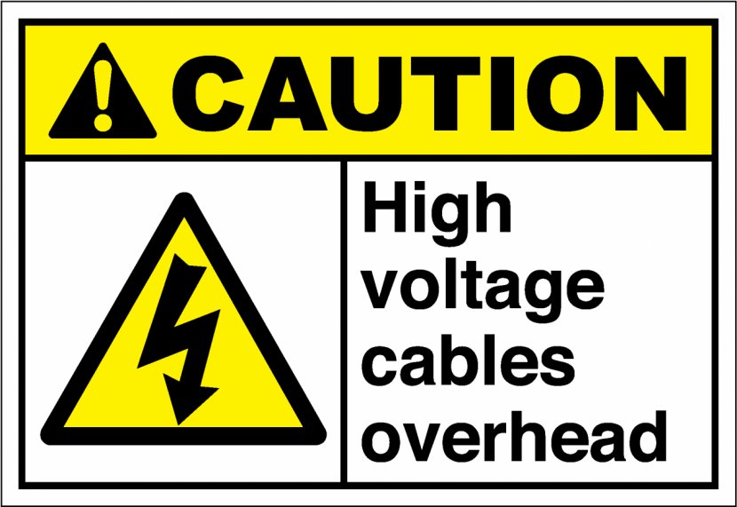 Decal Safety Sticker American National Standards Institute Label - High Voltage Transparent PNG