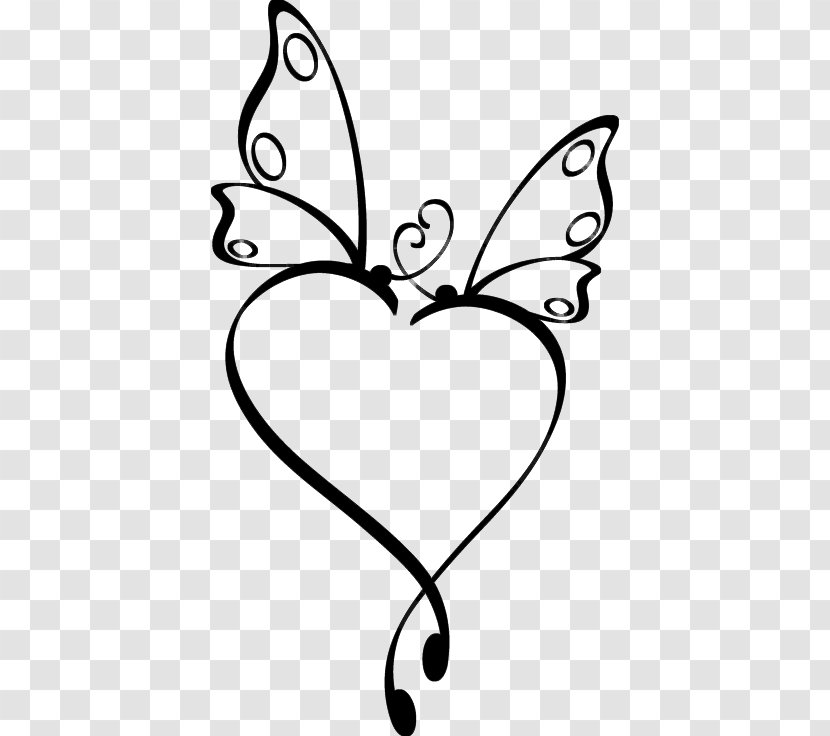 Butterfly Heart Tattoo Clip Art - Tree Transparent PNG