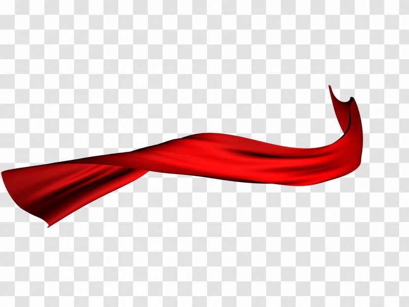 Red Ribbon Silk Textile Transparent PNG