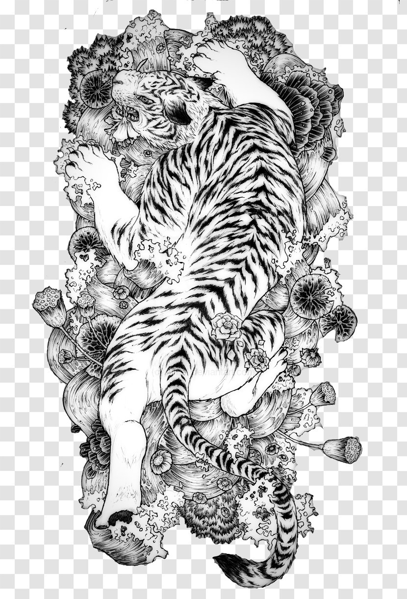 Tattoo China White Tiger Chinese Dragon - Frame Transparent PNG