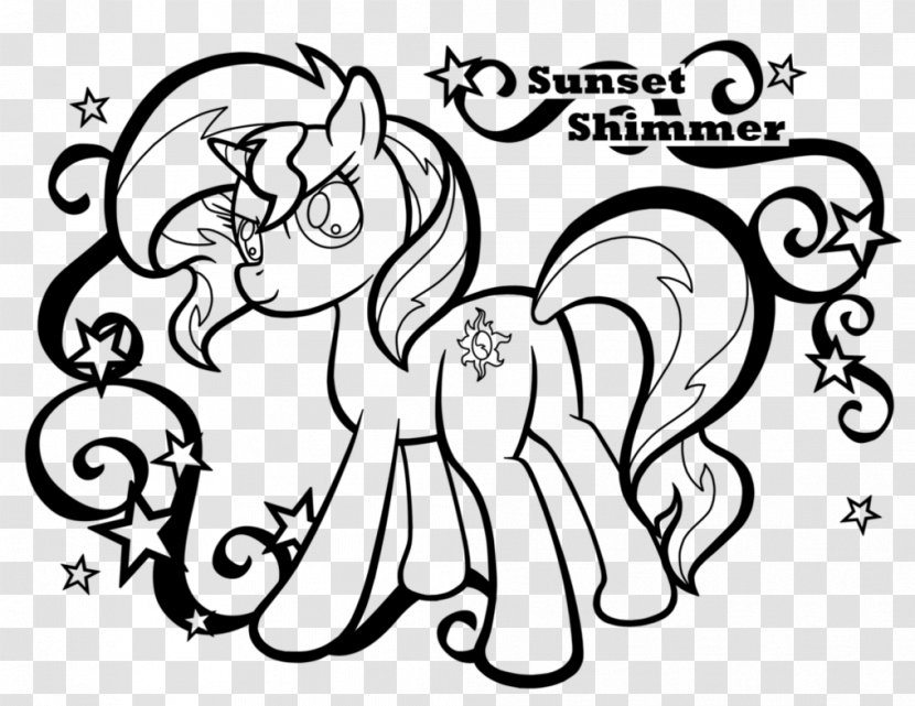 Sunset Shimmer Princess Luna Coloring Book My Little Pony: Friendship Is Magic - Frame - Flower Transparent PNG