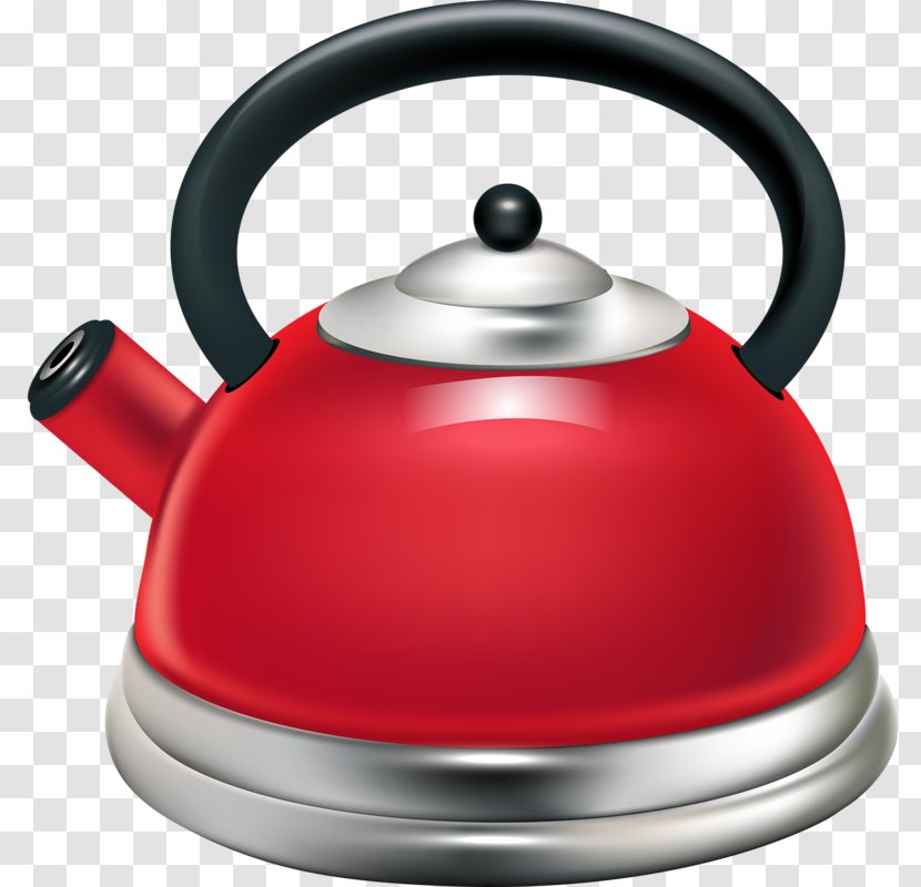 Electric Kettle Teapot Clip Art - Red Transparent PNG