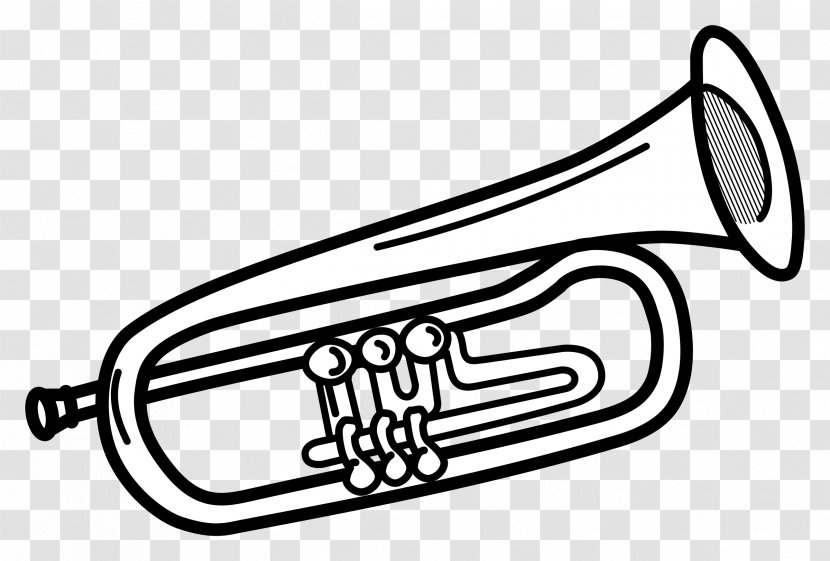 Trumpeter Clip Art - Flower - Trumpet And Saxophone Transparent PNG