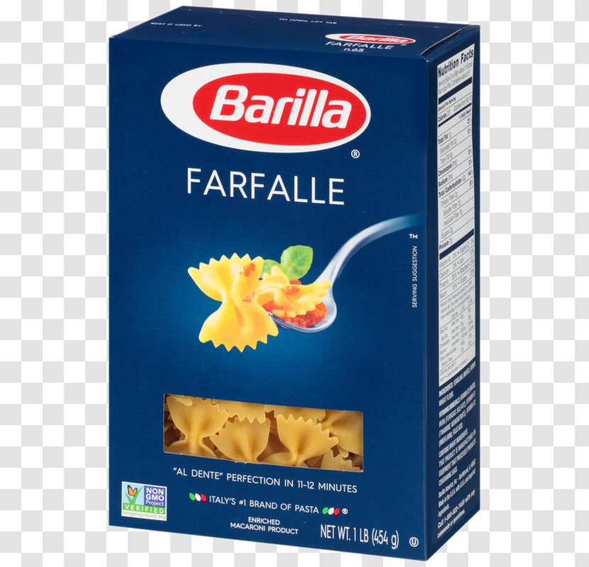 Pasta Farfalle Italian Cuisine Barilla Group Macaroni - Flat Noodles Transparent PNG