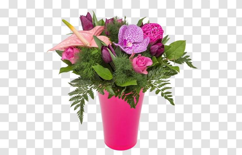 Garden Roses Cut Flowers Floral Design Vase - Magenta - Rose Transparent PNG