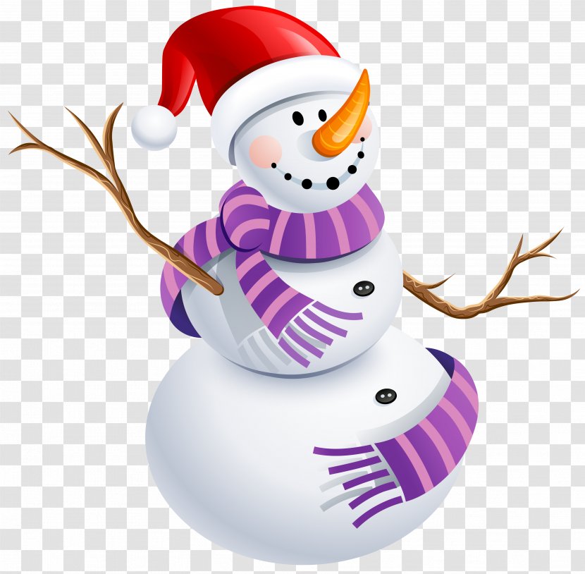 Snowman Sticker Purple Character Clip Art - The - With Scarf Picture Transparent PNG