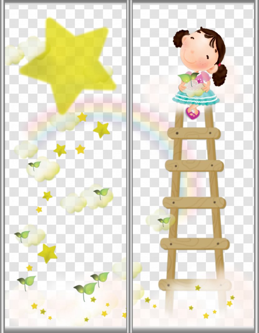 May Template Cartoon - Paper - Ladder Stars Transparent PNG