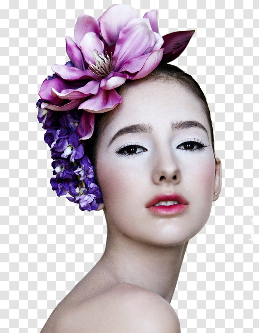 Europe Make-up Model - Lip - Makeup Flowers Transparent PNG