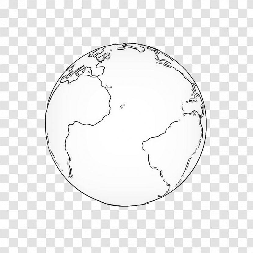 Globe Circle World Sphere Drawing - Line Art - Earth Transparent PNG