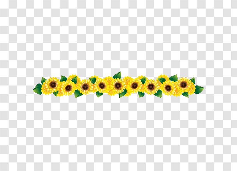 Common Sunflower Clip Art - Flower - A Row Of Beautiful Transparent PNG