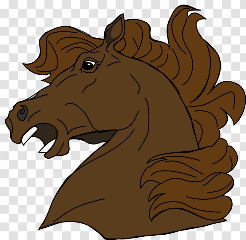 American Quarter Horse Mustang Stallion Head Mask Clip Art - Fictional Character - Roaring Transparent PNG