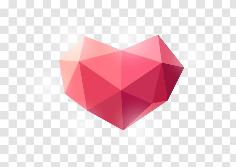 Shape Solid Geometry Abstraction Three-dimensional Space - Magenta - Heart-shaped Diamond Transparent PNG