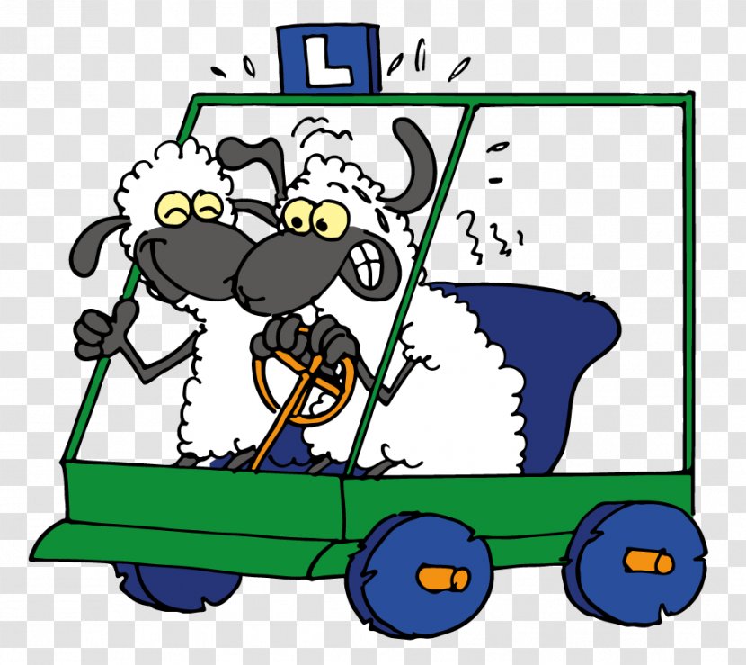 Rijschool Sheep Cartoon Driver's Education Lesauto - Vehicle - Car Transparent PNG