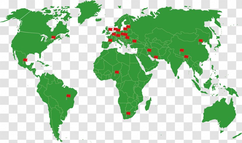 World Map Blank Globe - Green Transparent PNG