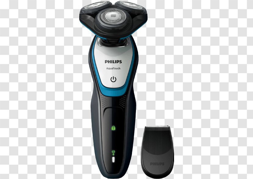 Electric Razors & Hair Trimmers Philips AquaTouch S5070 - Personal Care - Máquina De AfeitarGris Carbón/azul Acuático Shaver S5050/64 + BG1024/10Others Transparent PNG