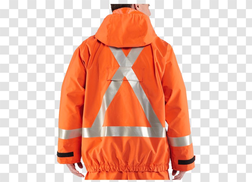 Hoodie Flight Jacket Uniform Clothing - Orange - Safety Transparent PNG