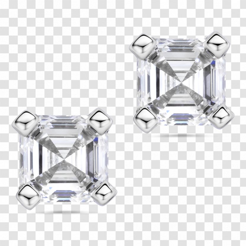 Earring Diamond Cut Brilliant Carat - Silver - Costs Transparent PNG