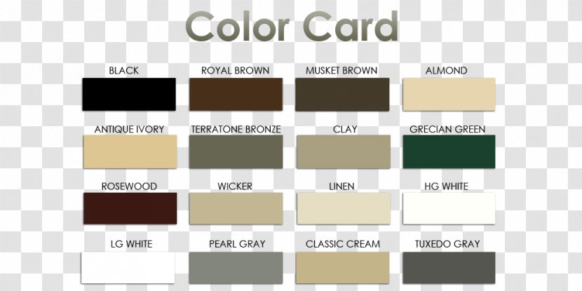 Gutters Color Chart Material Fascia - Soffit - Colorful Card Transparent PNG