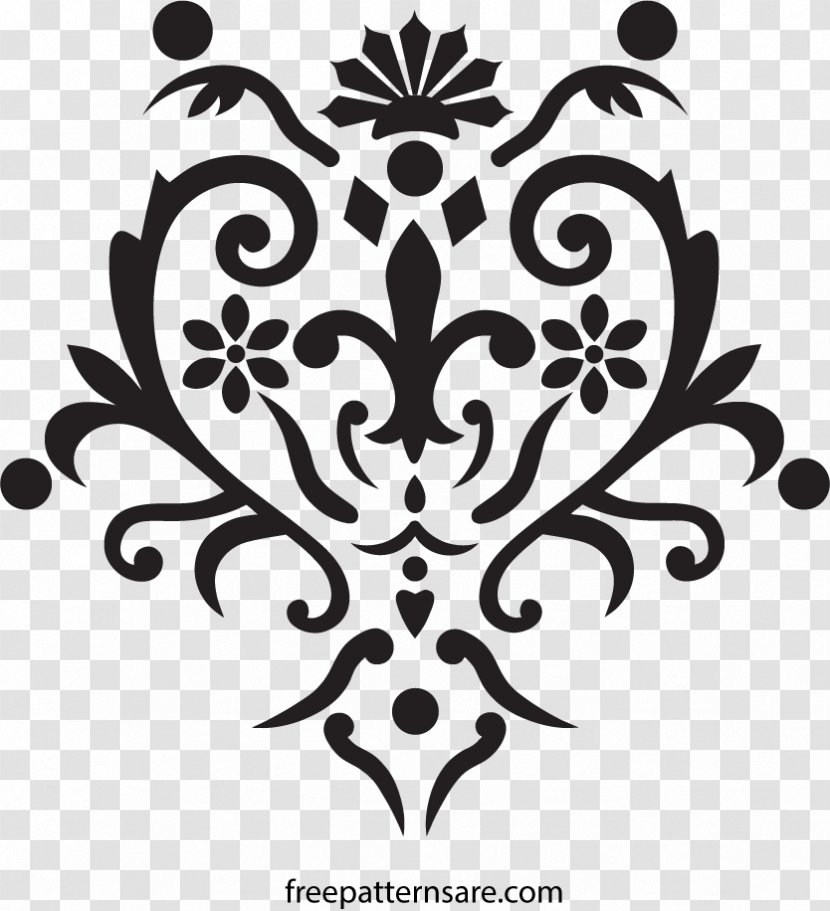 Damask Stencil Pattern - Branch - Wall Transparent PNG