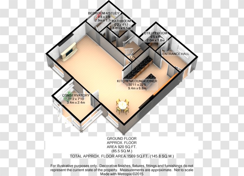 3D Floor Plan Open House - Bodmin Transparent PNG
