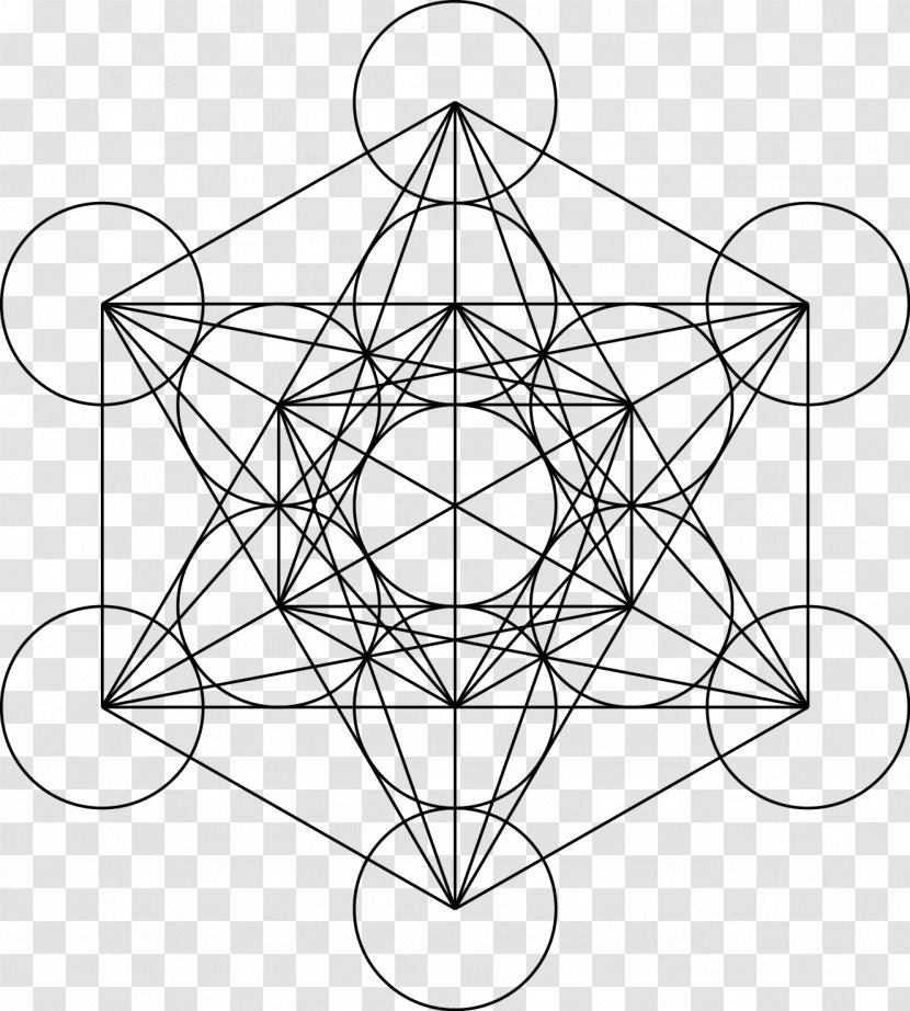 Metatron's Cube Sacred Geometry Overlapping Circles Grid - Point - Geomentry Transparent PNG
